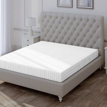 Простыня на резинке White, 180x200х30, страйп полисатин DOMTEKC