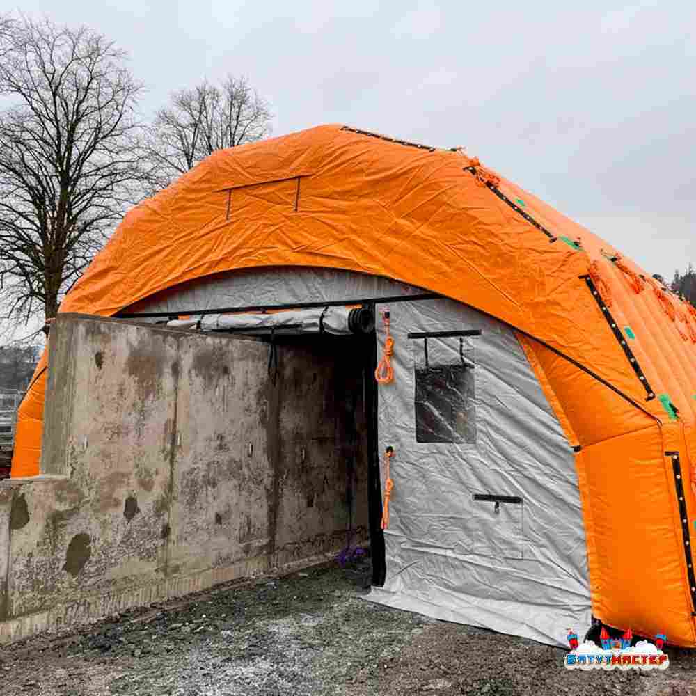 Пневмокаркасный ангар «Рубеж» 10×7×3,8 м — из ПВХ для ремонта и хранения техники