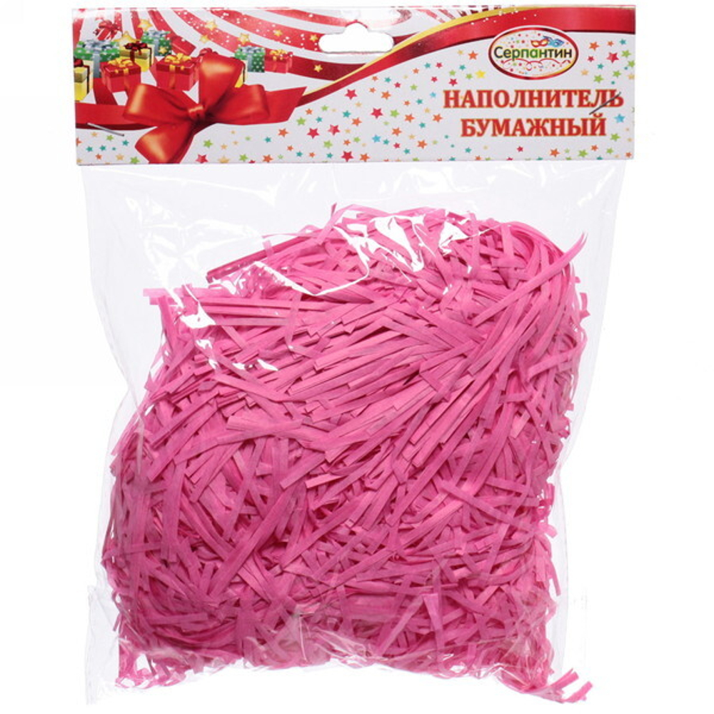 Наполнитель бумажный для подарков «Яркий праздник» 50г , фуксия