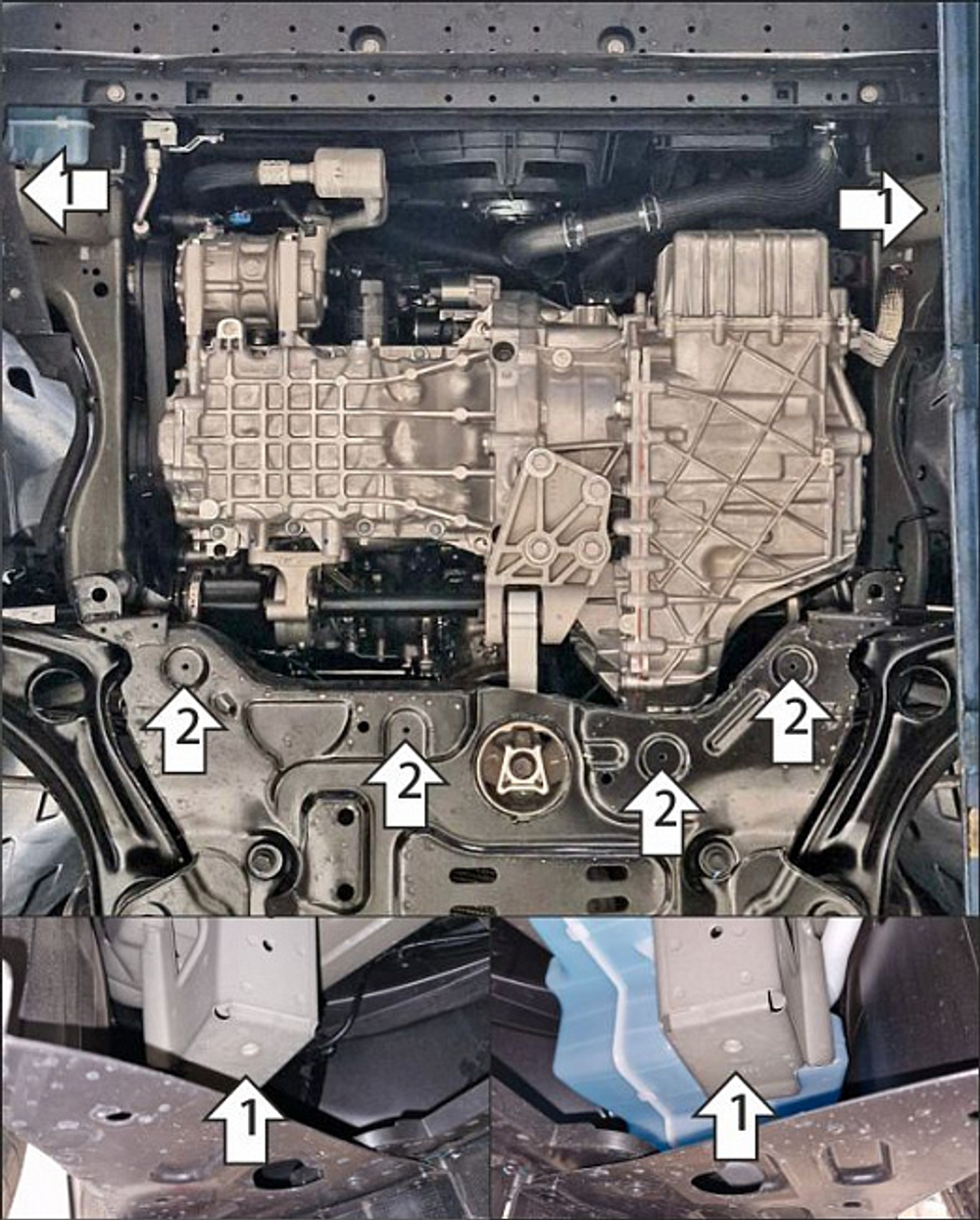 Защита картера двигателя, КПП. 2 мм, Сталь. для GAC GS 4 2024-н.в., Motodor.77806