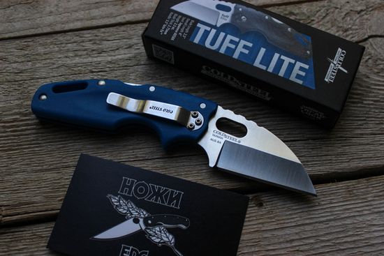 Складной нож Cold Steel 20LTB Tuff Lite Plain Edge Blue c клинком из стали AUS-8A, рукоять Grivory (Griv-Ex)