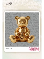 Термонаклейка на одежду, термопринт Мишка золото