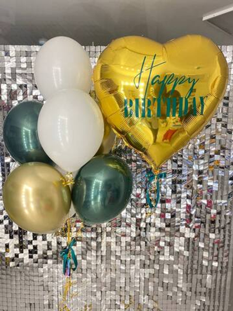 Воздушные шары изумрудные Happy Birthday №38