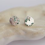 Серьги вплавленные камни зелёные