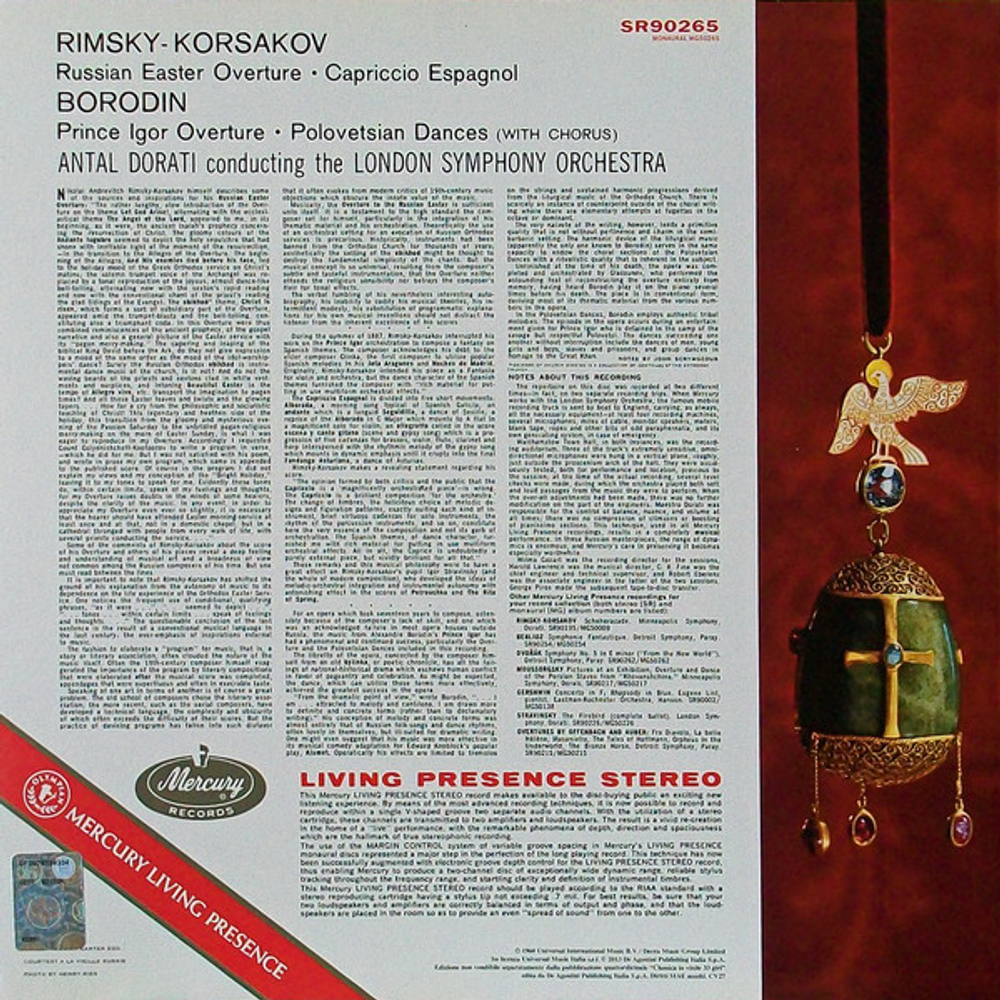 Rimsky-Korsakov, Borodin, London Symphony, Antal Dorati / Capriccio Espagnol - Russian Easter, Prince Igor Overture - Polovetsian Dances (LP)