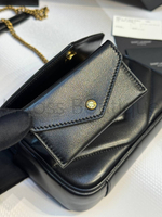 Женская сумка Yves Saint Laurent Small Loulou Matelasse черного цвета маленькая