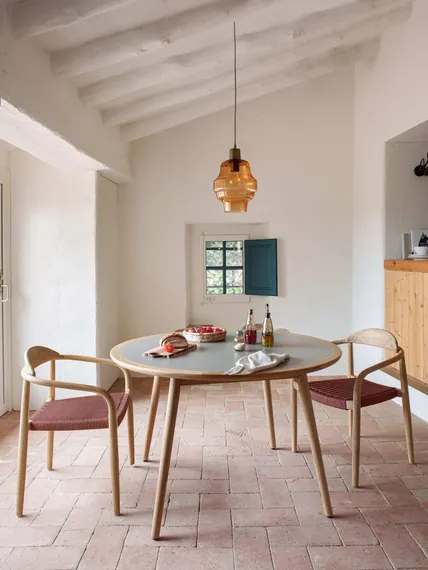 Стул Glynis массив эвкалипта с розовым сиденьем