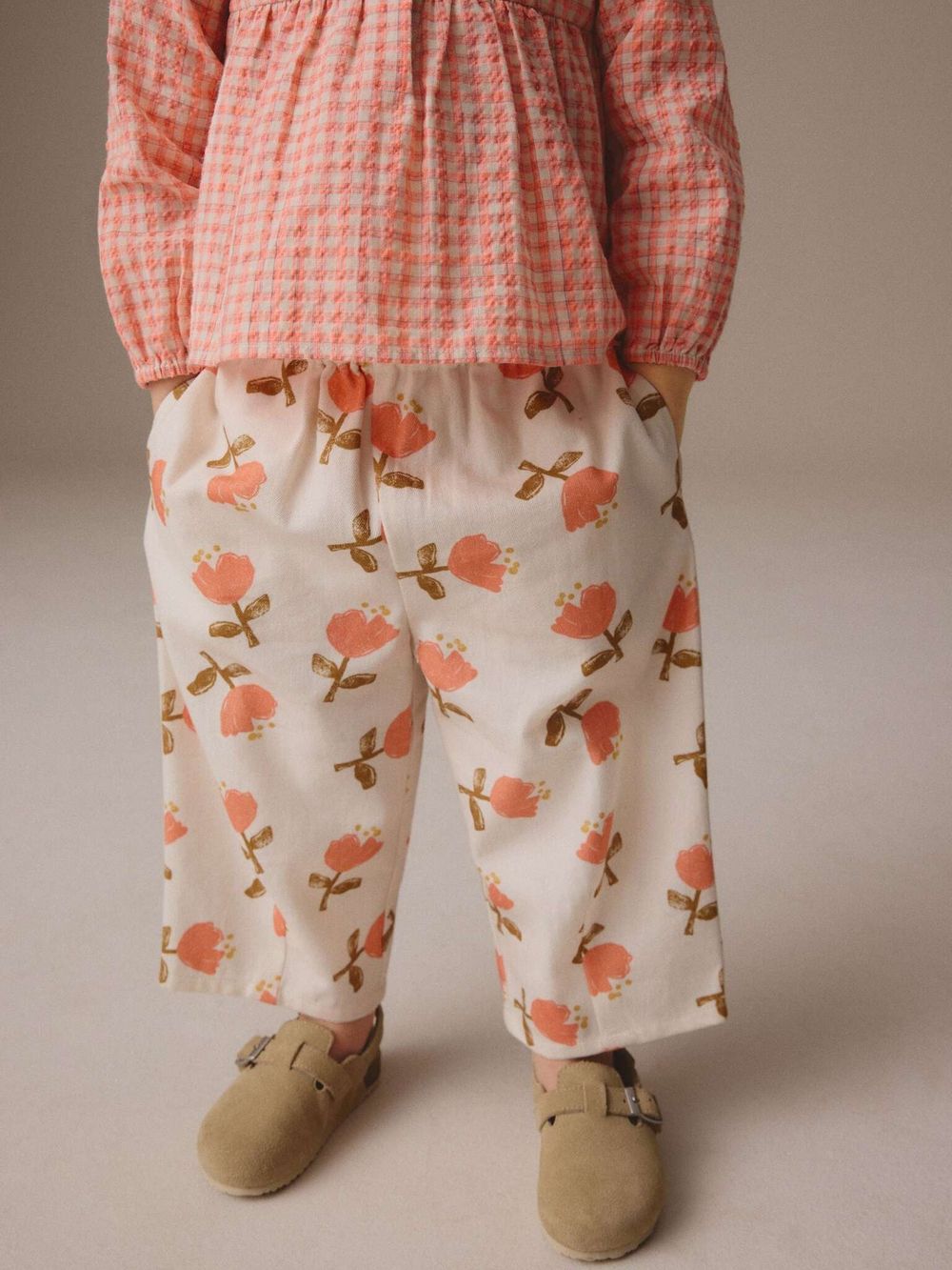 Блуза и брюки в комплекте для девочки Next E29-036, Персиковый, Бежевый