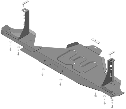 Защита стальная 2 мм заднего бампера для Renault Duster 2015-2020 Motodor.71712