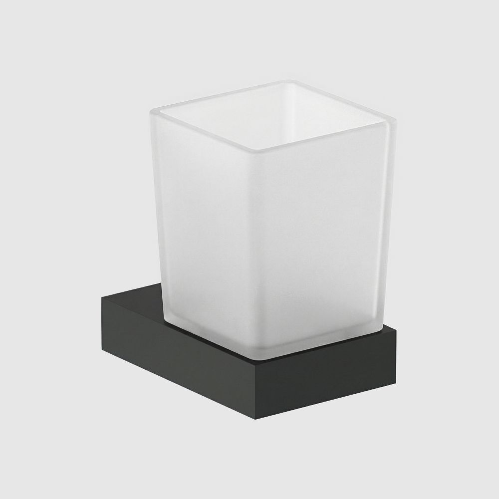 Стаканчик для зубных щеток стекло/нерж. сталь CORINTO 16931.N чёрный