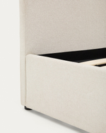 Кровать Nahiri бежевого цвета из шенилла с ящиком для хранения 160 x 200 см