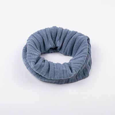 Blend yarn snood scarf - Blue Melange