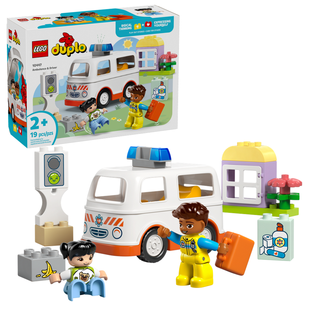 LEGO DUPLO 10447 «Скорая помощь с водителем» — развивающий набор для малышей 2+