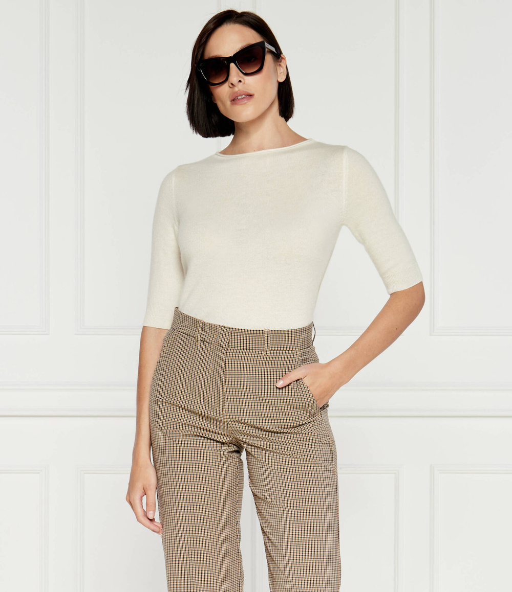 Хлопковый свитер rombo Marella - экрю(33661512)