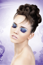 Сине-фиолетовые длинные ресницы (Цвет: фиолетовый)