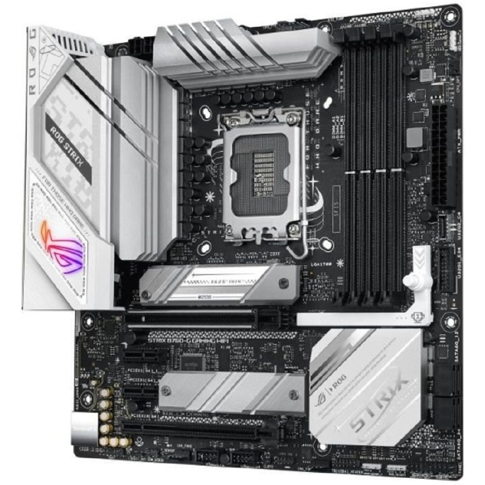 Материнская плата ASUS ROG STRIX B760-G GAMING WIFI (Socket 1700, ATX, 4xDDR5(192GB), DP/HDMI, 1xPCIe 5.0x16/1xPCIe 4.0x16/2xPCIe 4.0, 1xLAN (2.5GbE), Wi-Fi 6E, BT, 4xSATA 6Gb/s, 2xM.2, 2xType-С, 3xUSB 3.2, 4xUSB 2.0)