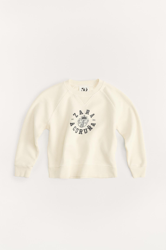 ZARA ТОЛСТОВКА В СТИЛЕ ПРЕППИ 50TH ANNIVERSARY, ЭКРЮ