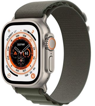Apple Watch Ultra GPS + Cellular, 49 мм, корпус из титана, ремешок Alpine зеленого цвета, размер S