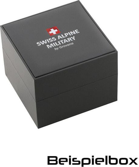 С браслетом Мужские наручные часы с черным браслетом Swiss Alpine Military 7078.9172 chrono mens 45mm 10ATM