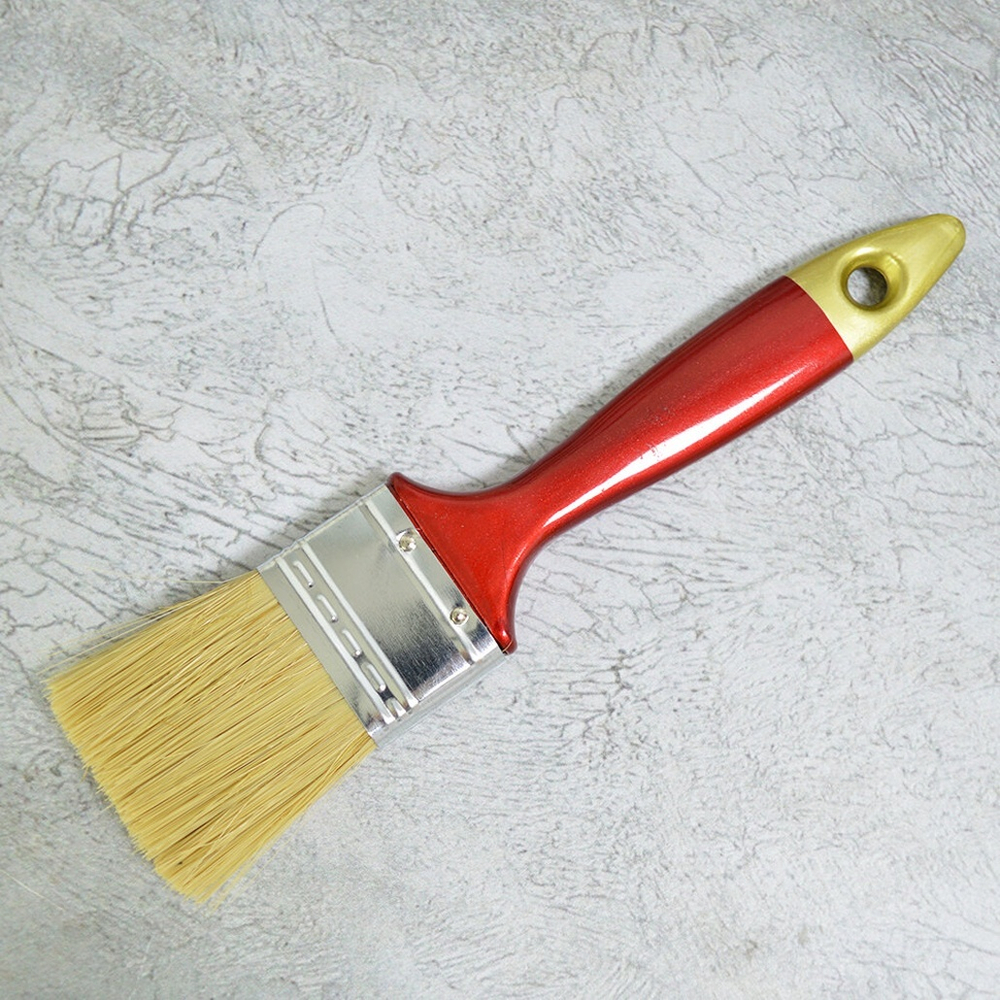 Кисть плоская 1,5" 38мм искусственная щетина, деревянная лакированная ручка