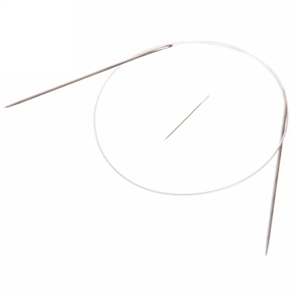 Спицы вязальные круговые стальные №12 80см + иголка