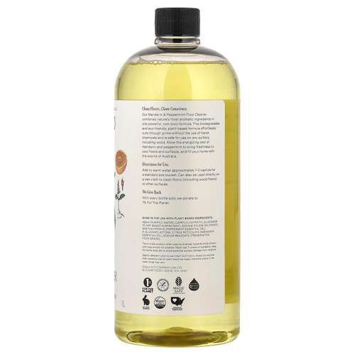 Koala Eco, натуральное очиститель для пола, сменный компонент, эфирное масло австралийского мандарина и перечной мяты, 1 л (33,8 жидк. унции)