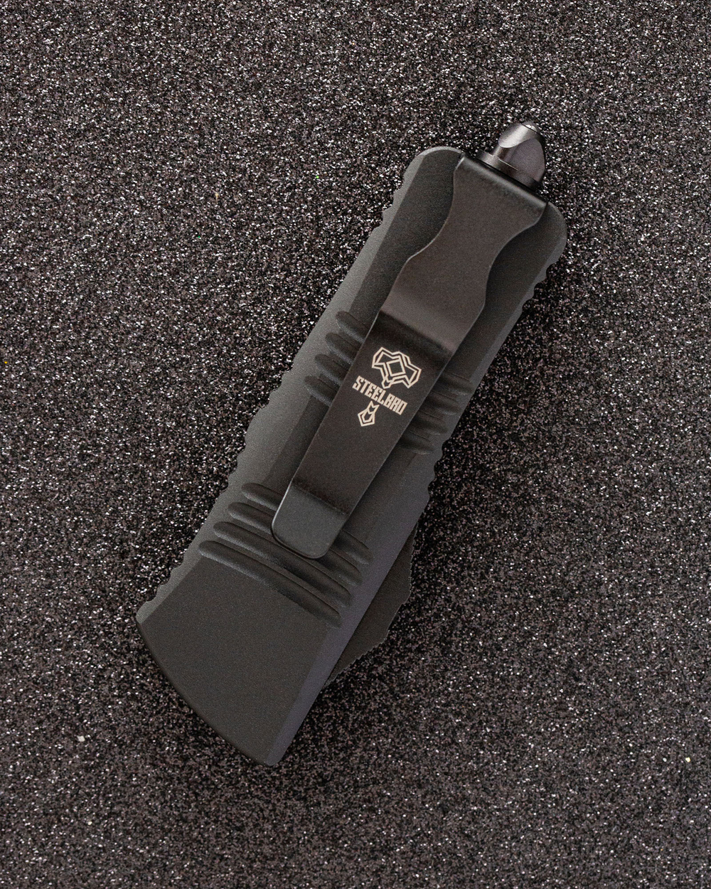 Автоматический складной нож SteelBro Mini Troodon Black Tanto 240-1T (черный-черный) фронталка/выкидуха