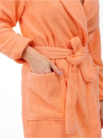 Халат женский махровый "Элит" с воротником шалькой, цвет: 028-Персиковый