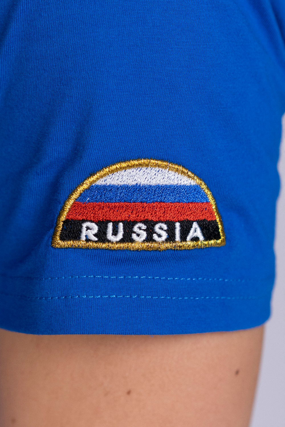 Футболка женская МЧС цв. василек (вышивка)