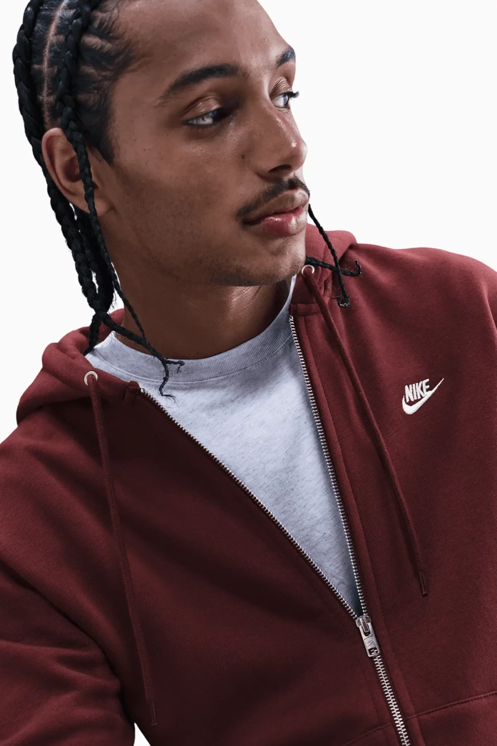 Кофта Nike Club Full-Zip - бордовый