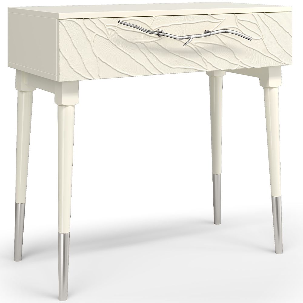 Консоль Арт Колор leaves Стайл Сильвер Кремовый белый