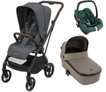 Детская коляска Maxi-Cosi Leona² Oria 3 в 1 с автокреслом CabrioFix Essential green 1204204110 Twillic Graphite/1507470300 Luxe Twillic Truffle