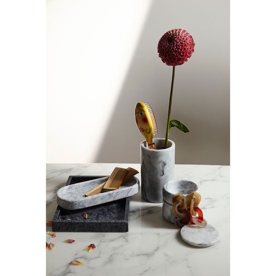 Поднос marm, 25х10 см, белый мрамор