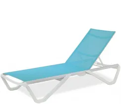 Шезлонг алюминиевый Wave, белый, бирюзовый
