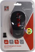 Gembird Wireless Optical Mouse MUSW-221-R (RTL) USB 6btn+Roll
