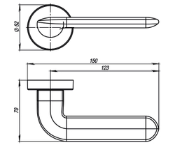 Ручка раздельная R.URB52.EXCALIBUR (EXCALIBUR URB4) SN-3 матовый никель