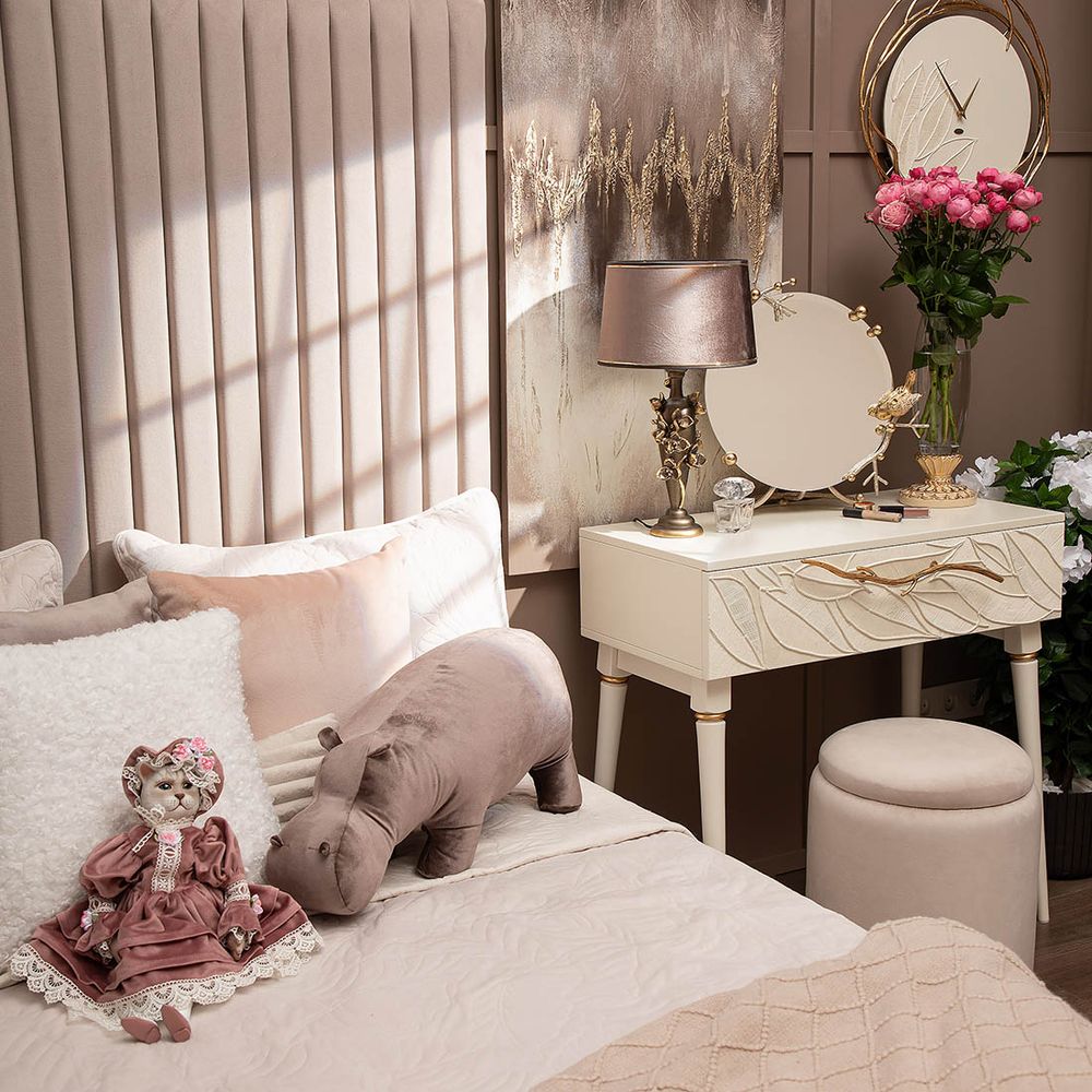 Консоль Арт Колор leaves Классик Голд Кремовый белый