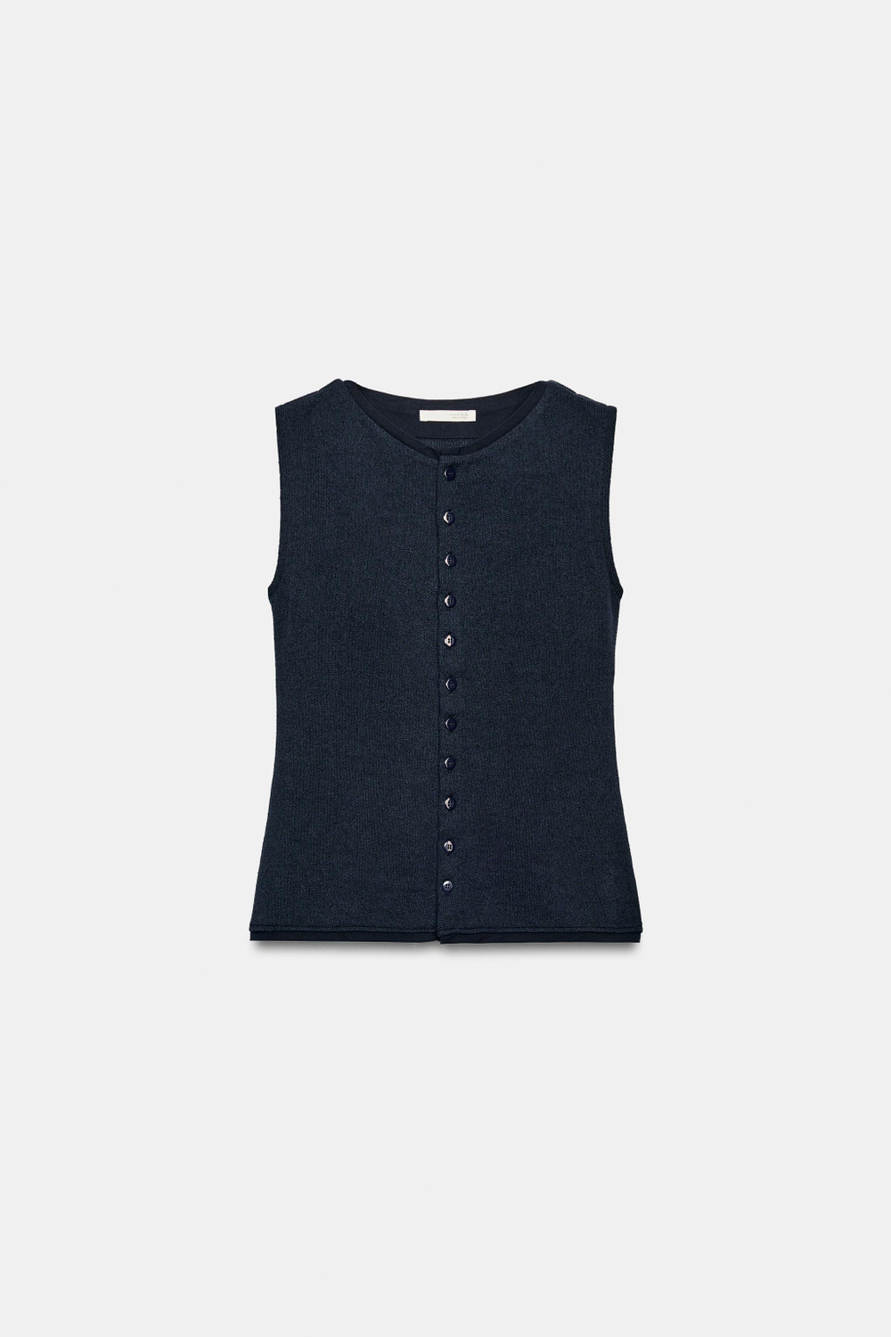 ZARA ЖИЛЕТ С ВЫРЕЗОМ ХЕНЛИ, МОРСКОЙ СИНИЙ