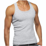 Набор из 2 серых мужских маек из ткани в рубчик (Размер: M) (Цвет: серый)