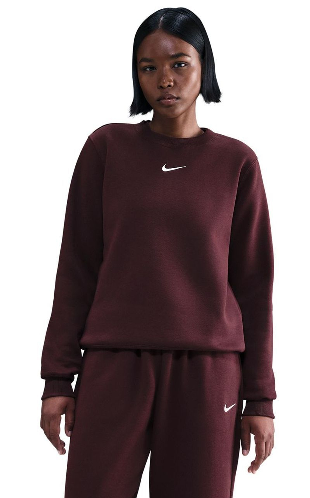 Женская Кофта теннисная Nike Sportwear Phoenix Fleece - burgundy crush/sail