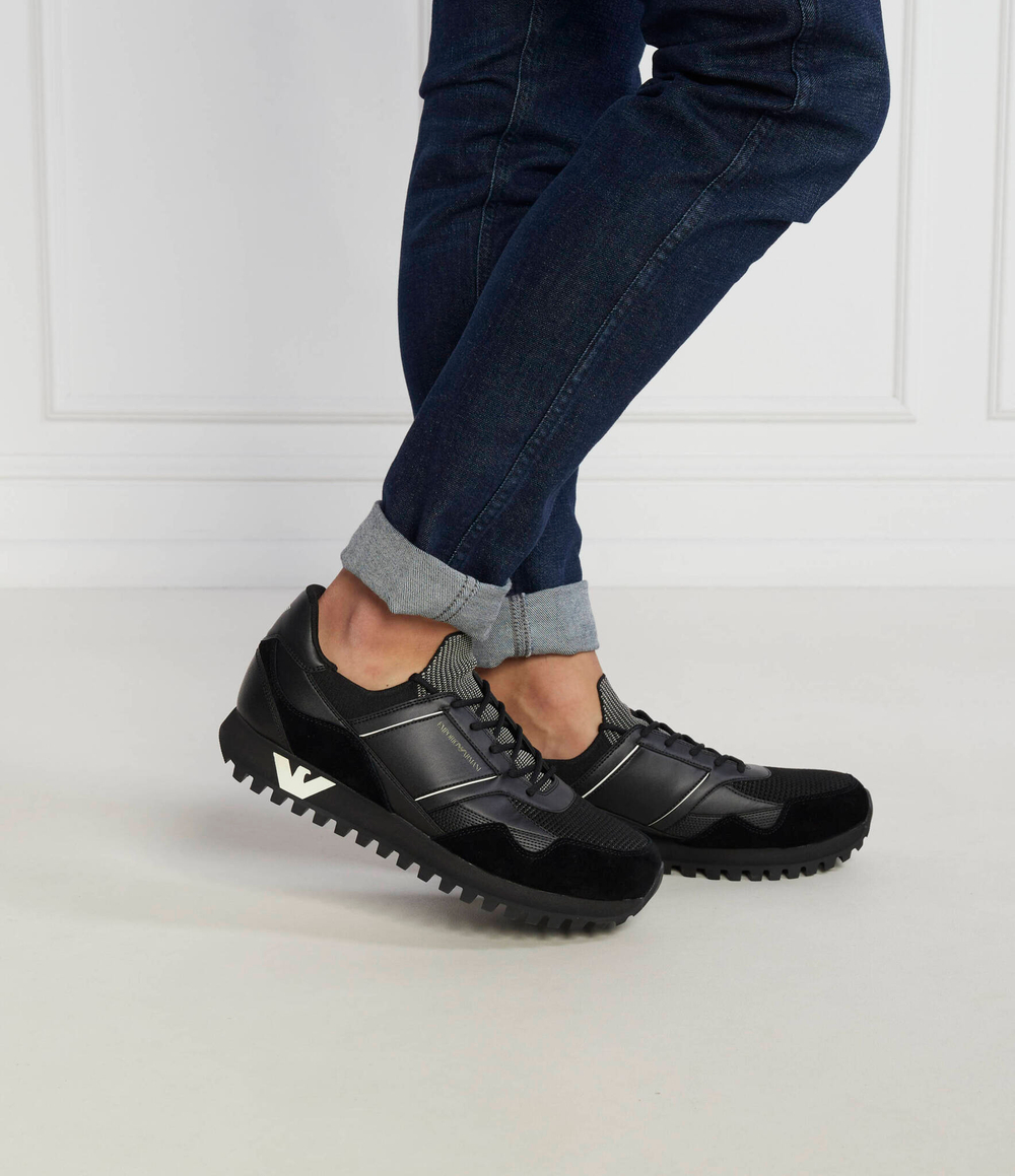 Кожаные кроссовки Emporio Armani - черный(X4X616 XN632)