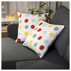IKEA BRUKSVARA  (ИКЕА БРУКСВАРА)  -  Подушка, разноцветные/узорчатые точки, 40x40 см