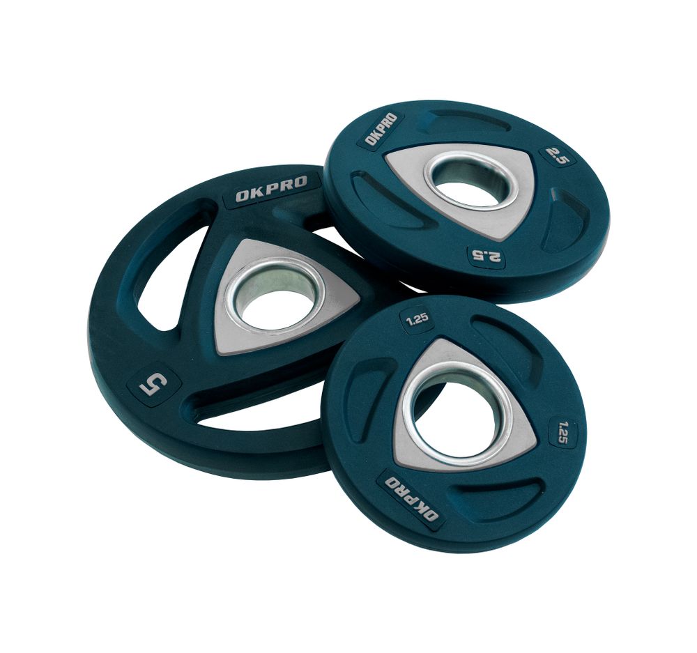 Диск олимпийский полиуретановый 2,5 кг OKPRO серый лого