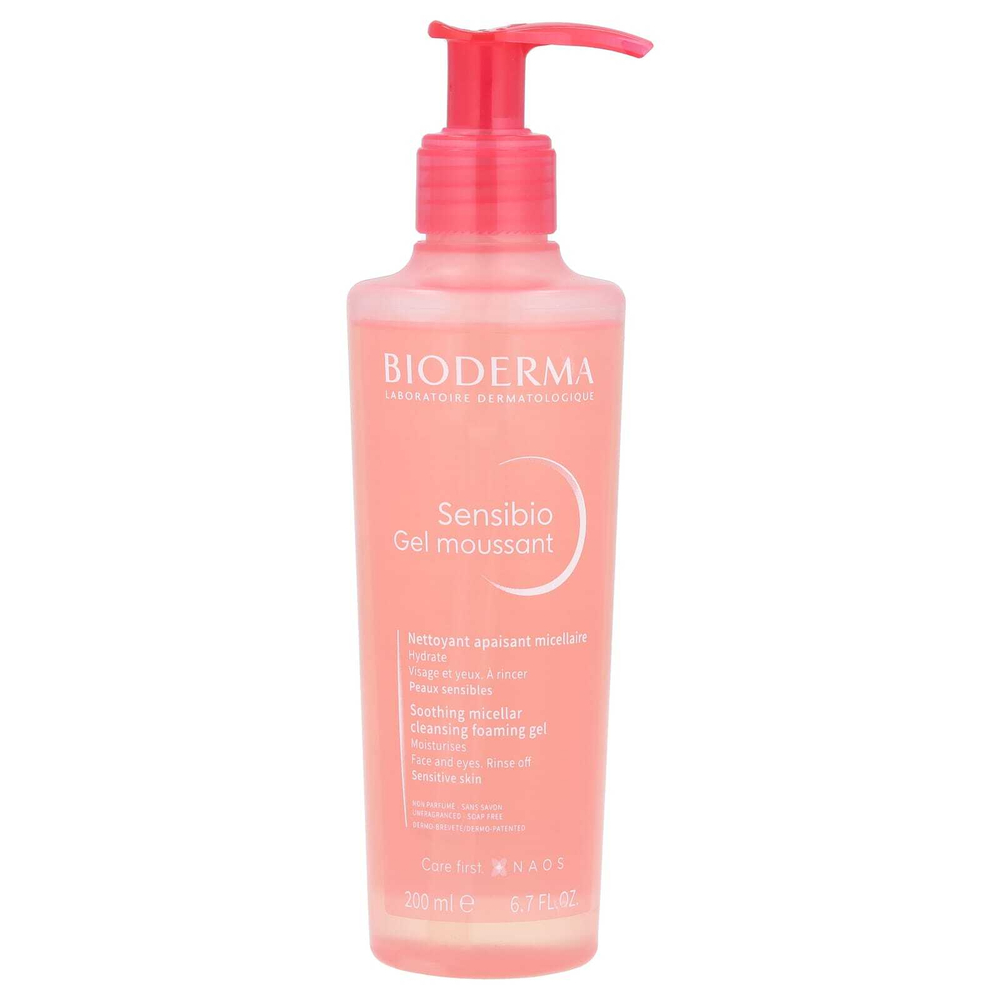 Bioderma, Sensibio, успокаивающий мицеллярный гель-пенка, 200 мл (6,7 жидк. унц.)