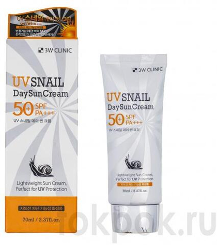 Солнцезащитный крем с экстрактом слизи улитки 3W Clinic UV Snail Day Sun Cream, 70 мл