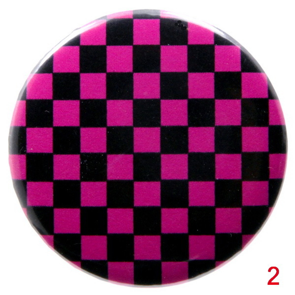 Значок Клетка черно-розовая 36 мм
