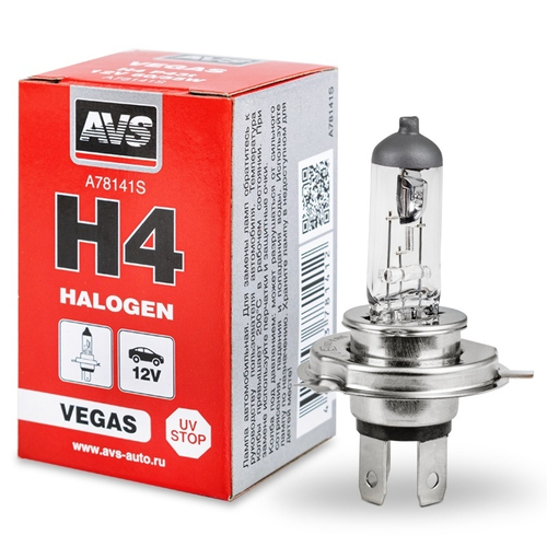 ЛАМПА ГАЛОГЕННАЯ AVS VEGAS H4.12V.60/55W A78141S