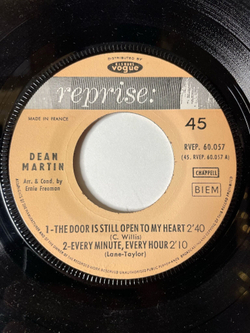 Винтажная виниловая пластинка LP Dean Martin The Door Is Still Open To My Heart (France 1965) 7 дюймов