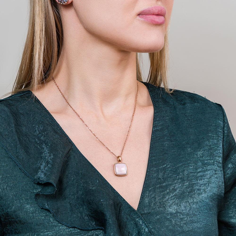 Колье Fiore Luna Куб SHELL ROSE BP02914-3 R/RG