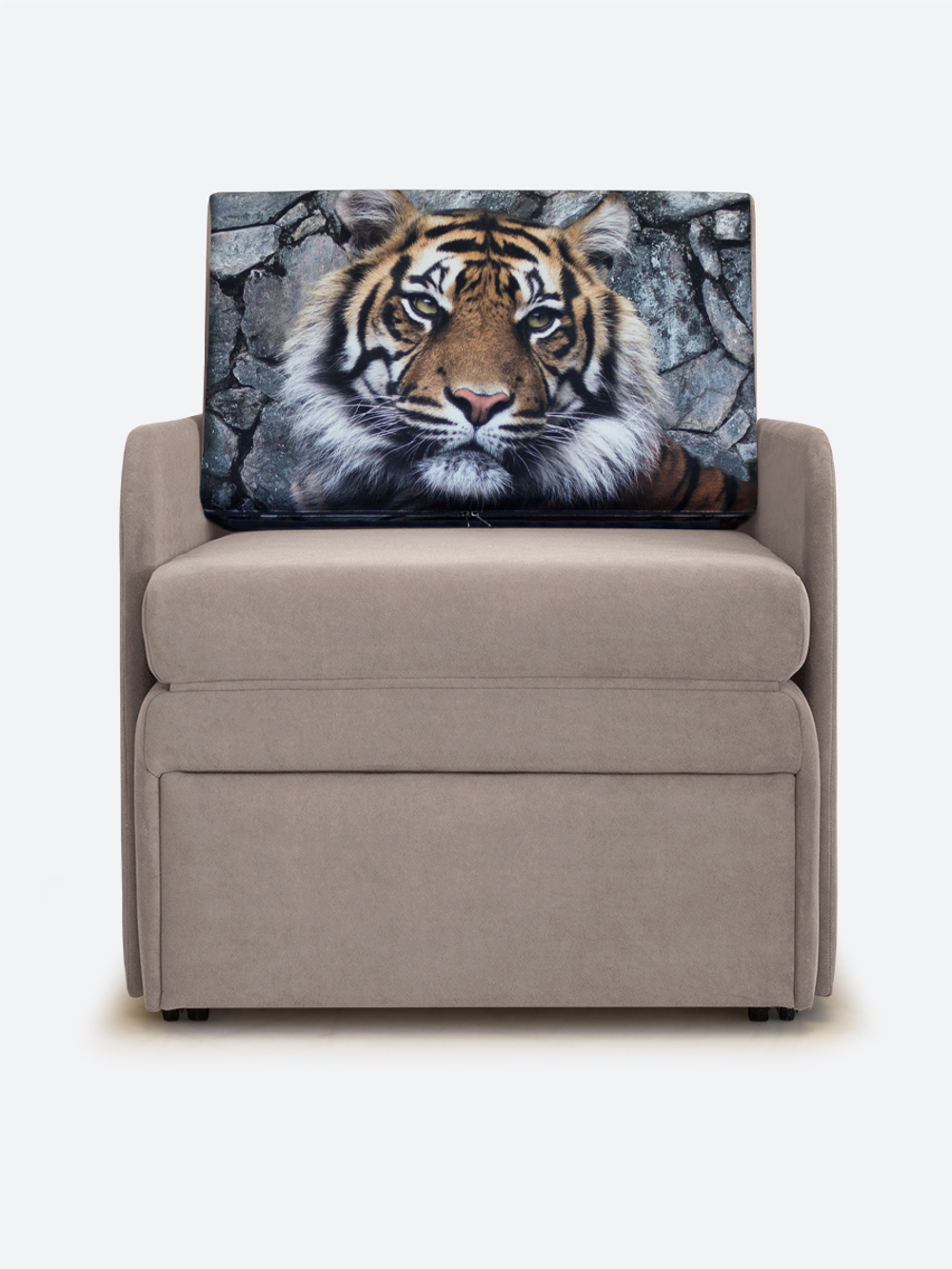 Кресло-кровать "Миник" с подлокотниками Candy Beige купон Тигр